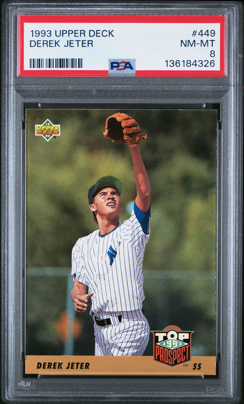 Derek Jeter Rookie #449 RC PSA 8 NM-MT | 1993 Upper Deck